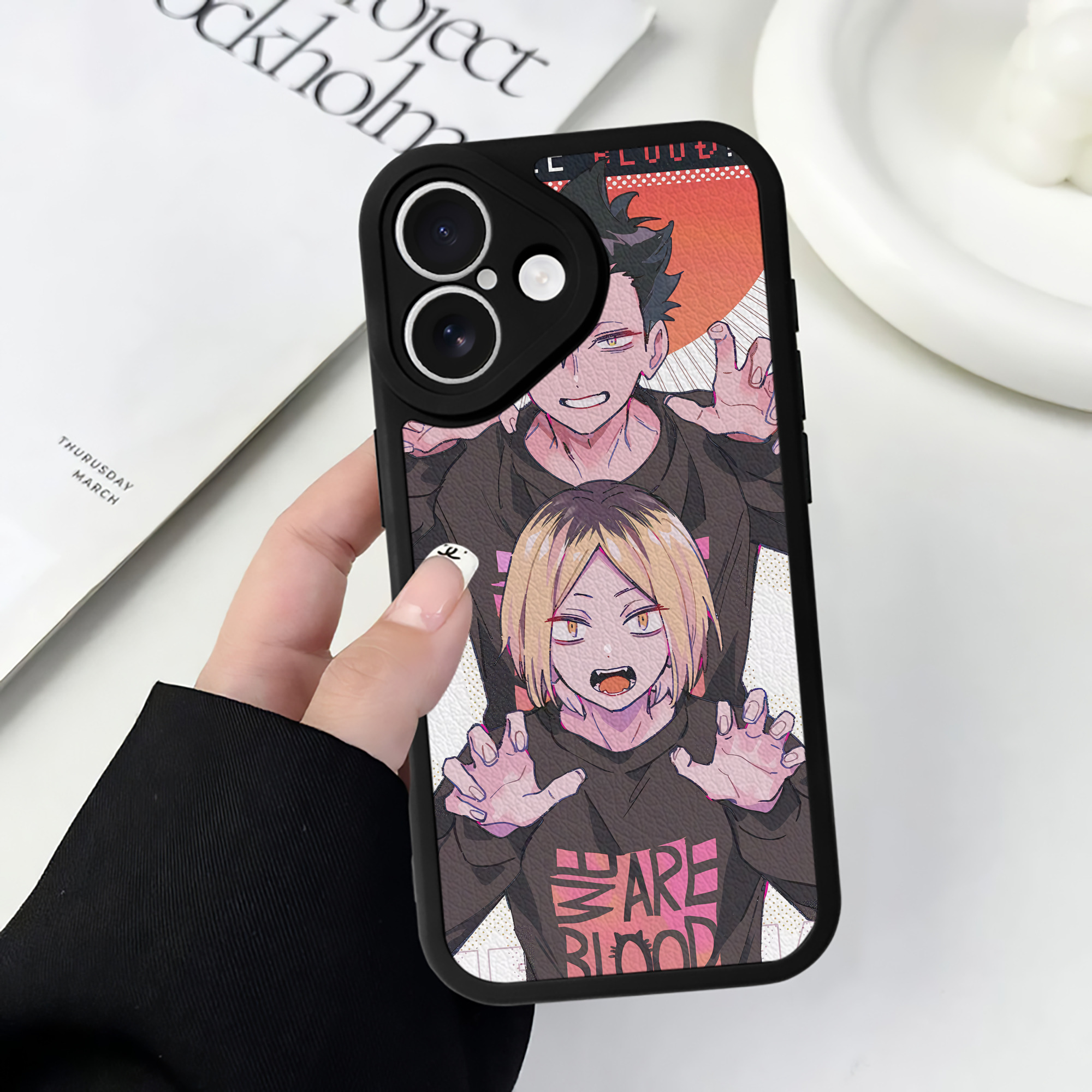 （画像用） ハイキュー!! Haikyu!! 【iPhone 16シリーズ対応】シリコンスマホケース（レザー調） 材質：シリコン